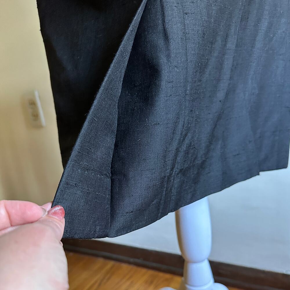50s Vintage Black Short Sleeve Sheath Cocktail Dress Wiggle dress | Size Small - Picture 5 of 8